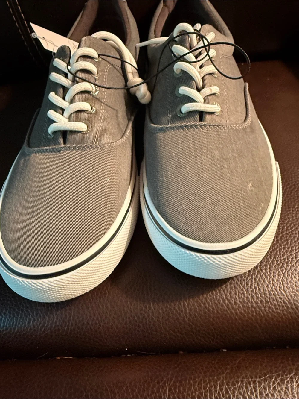 Izod Rangley Gray Canvas Low-Top Lace-Up Sneakers